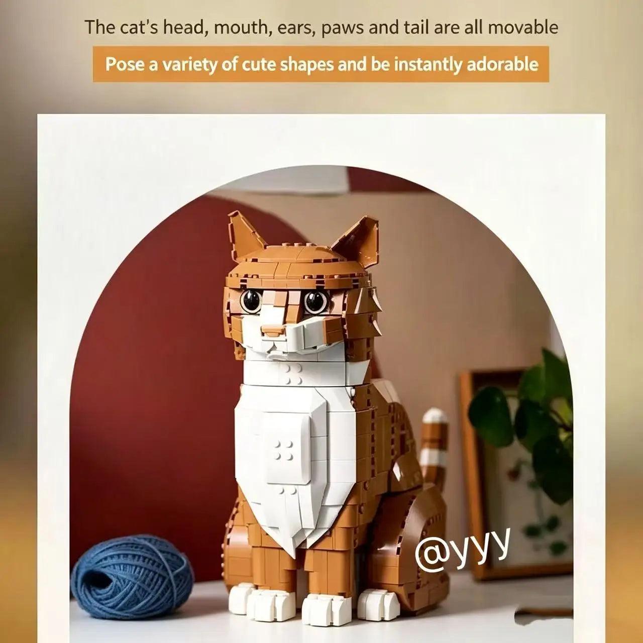 Orange Cat Building Block Set | 1755 Pcs | Toylandeu™