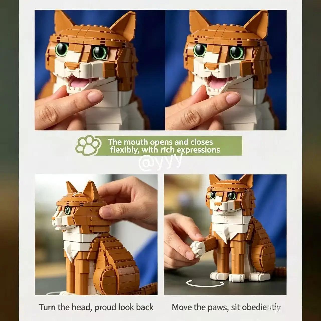 Orange Cat Building Block Set | 1755 Pcs | Toylandeu™