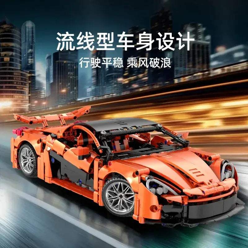 Orange Sports Car Building Blocks Set 1 to 14 Gift - ToylandEU