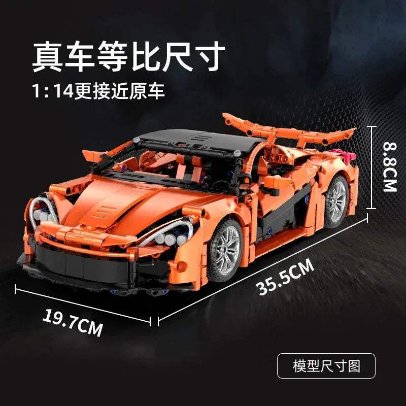 Orange Sports Car Building Blocks Set 1 to 14 Gift - ToylandEU