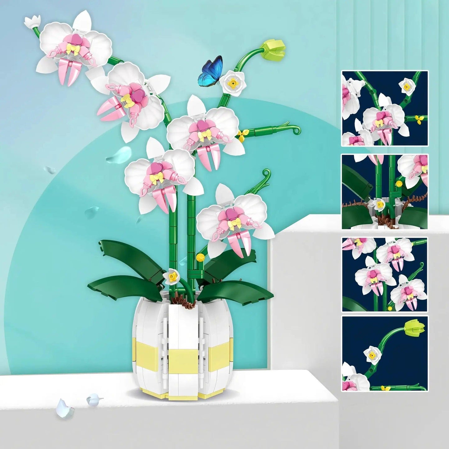  Orchid Building Blocks Set Lego Compatible Floral Decor -  ToylandEU™