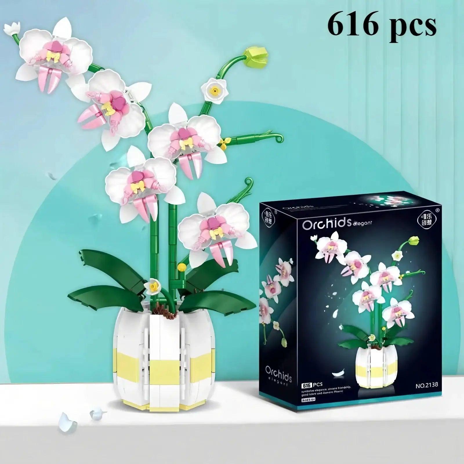  Orchid Building Blocks Set Lego Compatible Floral Decor -  ToylandEU™