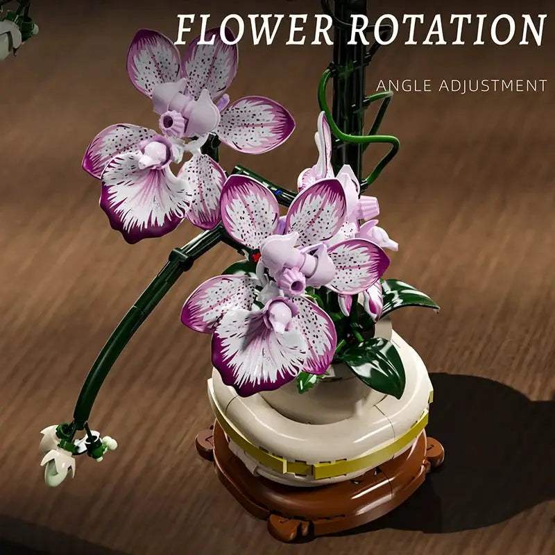 Creative Orchid Cymbidium Eternal Flowers Potted Plant Building Blocks Simulation Phalaenopsis DIY Bricks Toys Valentine's Gift - ToylandEU