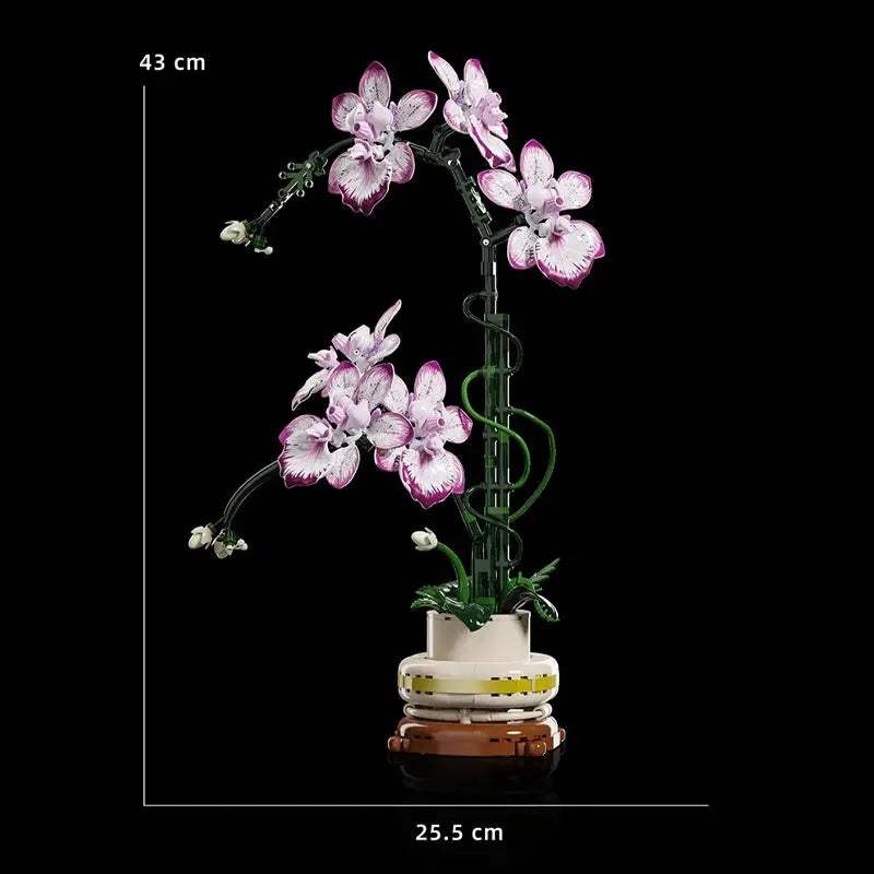 Creative Orchid Cymbidium Eternal Flowers Potted Plant Building Blocks Simulation Phalaenopsis DIY Bricks Toys Valentine's Gift - ToylandEU