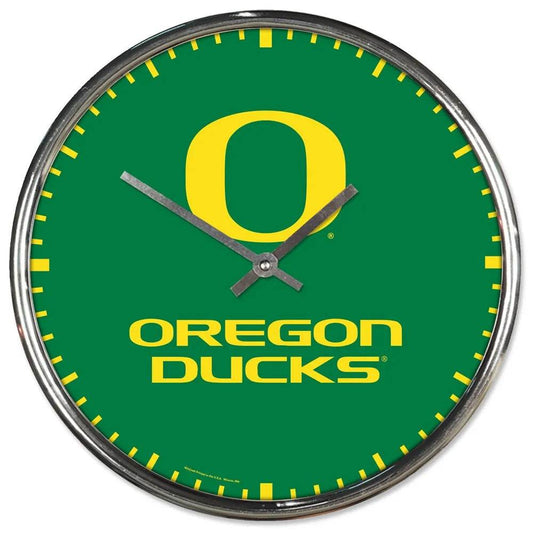 Oregon Ducks Chrome Round Wall Clock For Home Decor - ToylandEU