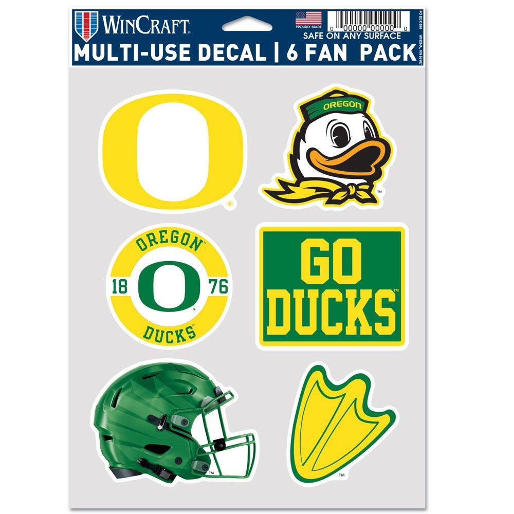 Oregon Ducks Multi Use Fan Decal Six Pack Made In America - ToylandEU