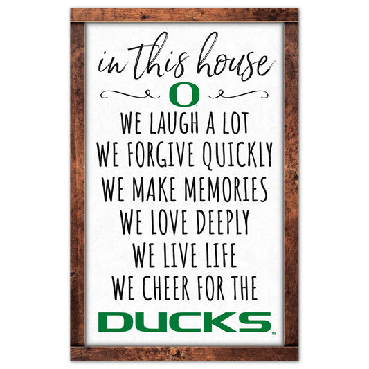Oregon Ducks Wood Sign 11x17 In This House Wall Decor - ToylandEU