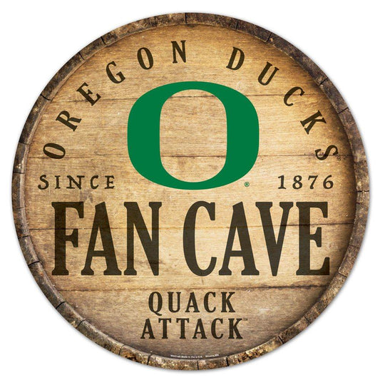 Oregon Ducks Wood Sign 14 Inch Round Barrel Top Decor - ToylandEU