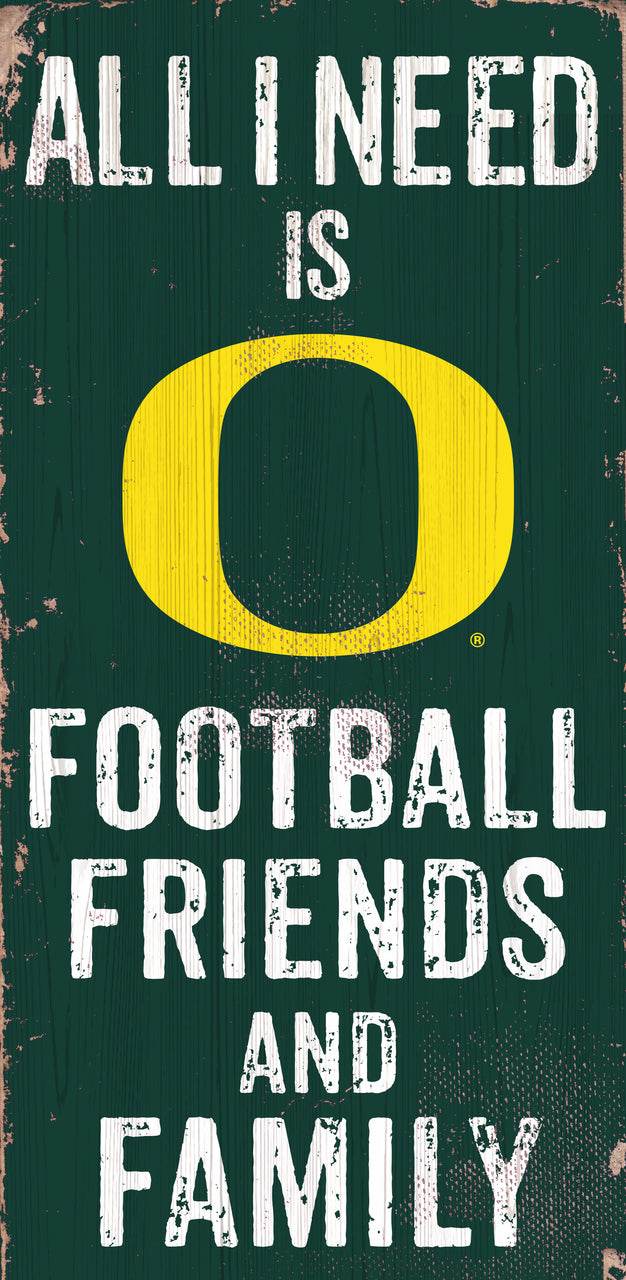 Oregon Ducks Wood Sign 6x12 Football Friends and Family - ToylandEU
