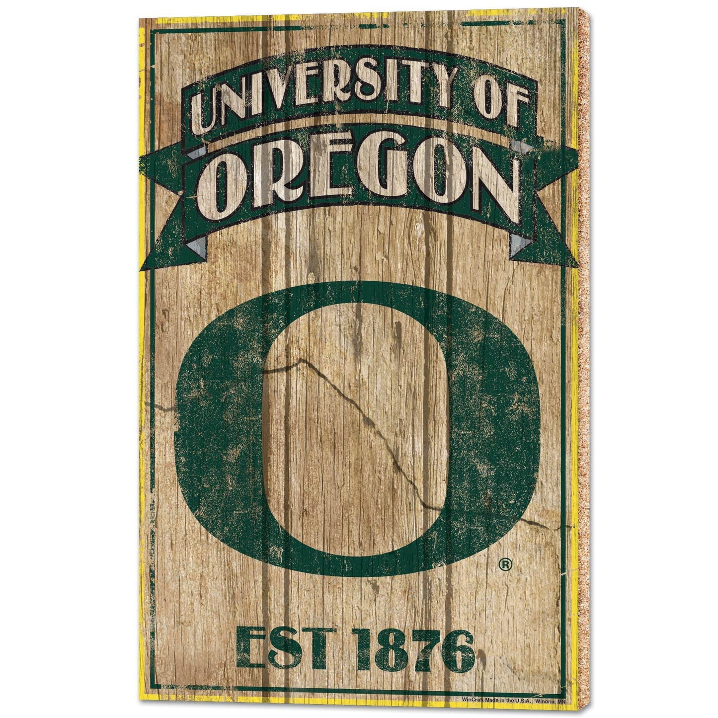 Oregon Ducks Wooden Sign 15x24 Established Decor Item - ToylandEU