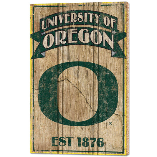 Oregon Ducks Wooden Sign 15x24 Established Decor Item - ToylandEU