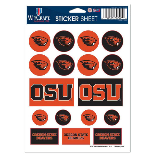Oregon State Beavers Decal Sheet 5x7 Vinyl Sticker Pack - ToylandEU