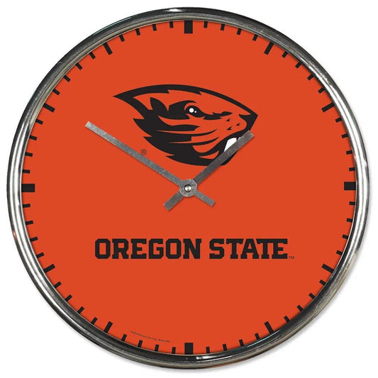 Oregon State Beavers Round Chrome Wall Clock 12 Inch - ToylandEU