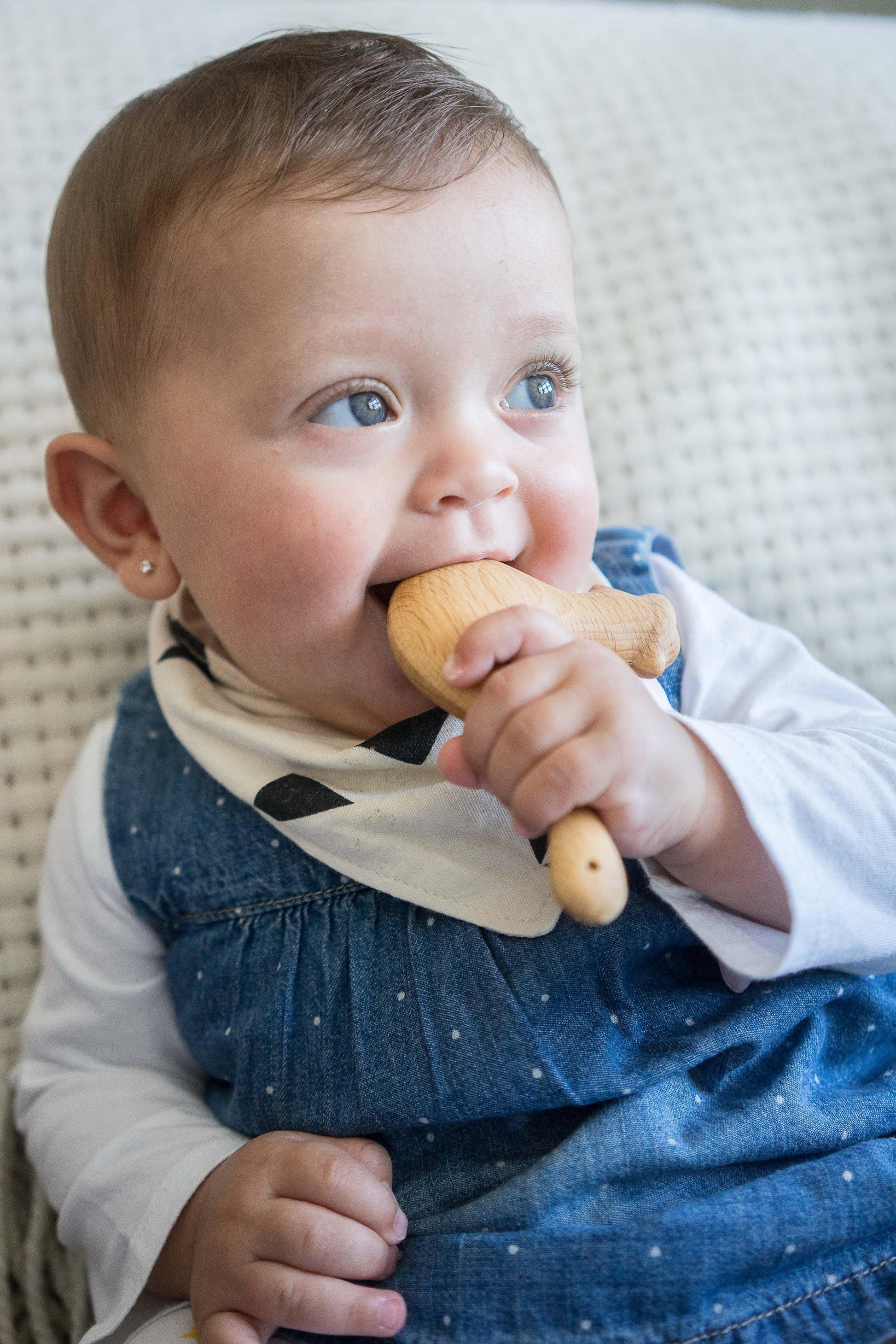 Organic Wooden Rattle Chicken Toy Handcrafted With Safe Beeswax Finish - ToylandEU