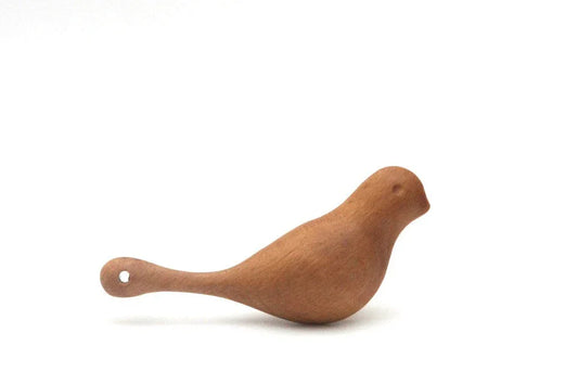 Organic Wooden Rattle Dove Baby Toy With Buckwheat Fill - ToylandEU