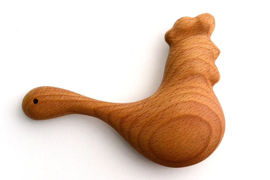 Organic Wooden Rattle Rooster Toy With Buckwheat Fill - ToylandEU