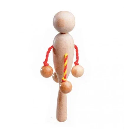 Organic Wooden Rattle toy with 4 beads - ToylandEU
