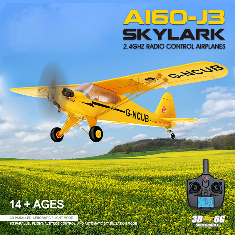 Original Hot Wltoys A160 J3 RC Airplane with Brushless Motor - Ready-to-Fly Outdoor Aircraft