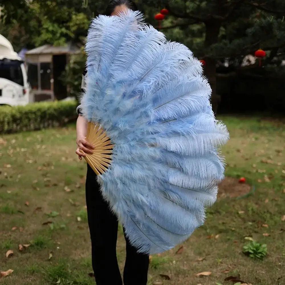  Ostrich Feather Handheld Fan Runway Ready Vibrant Red -  ToylandEU™