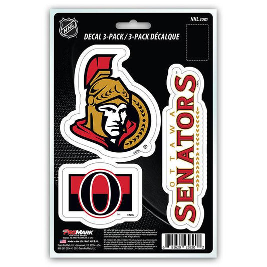 Ottawa Senators Die Cut Decals 3 Pack Premium Vinyl - ToylandEU