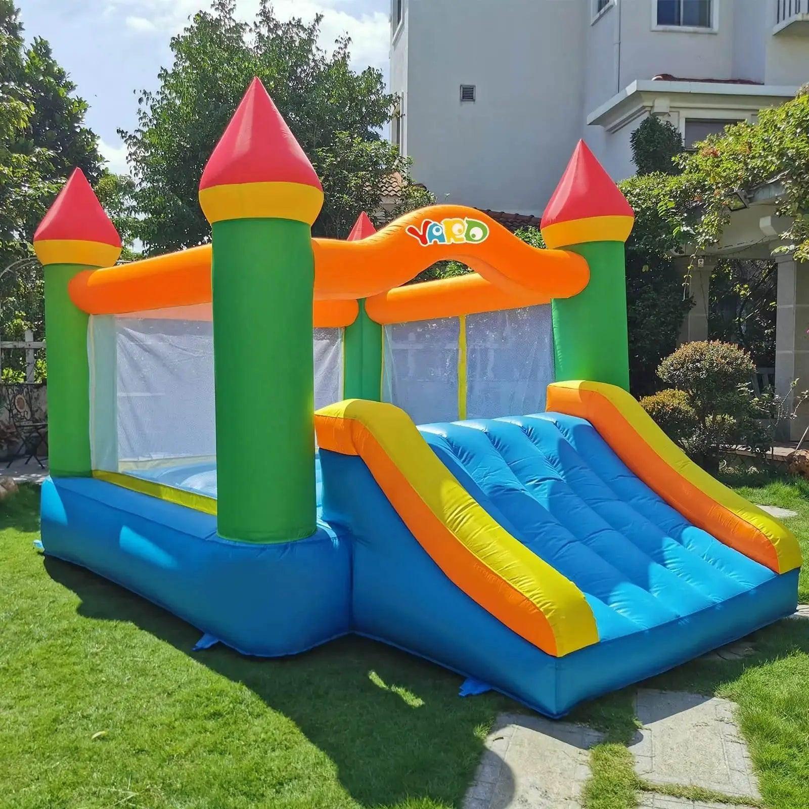  Outdoor Inflatable Bounce House with Slide 12x9x8ft for Kids Aged 5-12 - Includes Blower for Indoor and Backyard Fun -  ToylandEU™