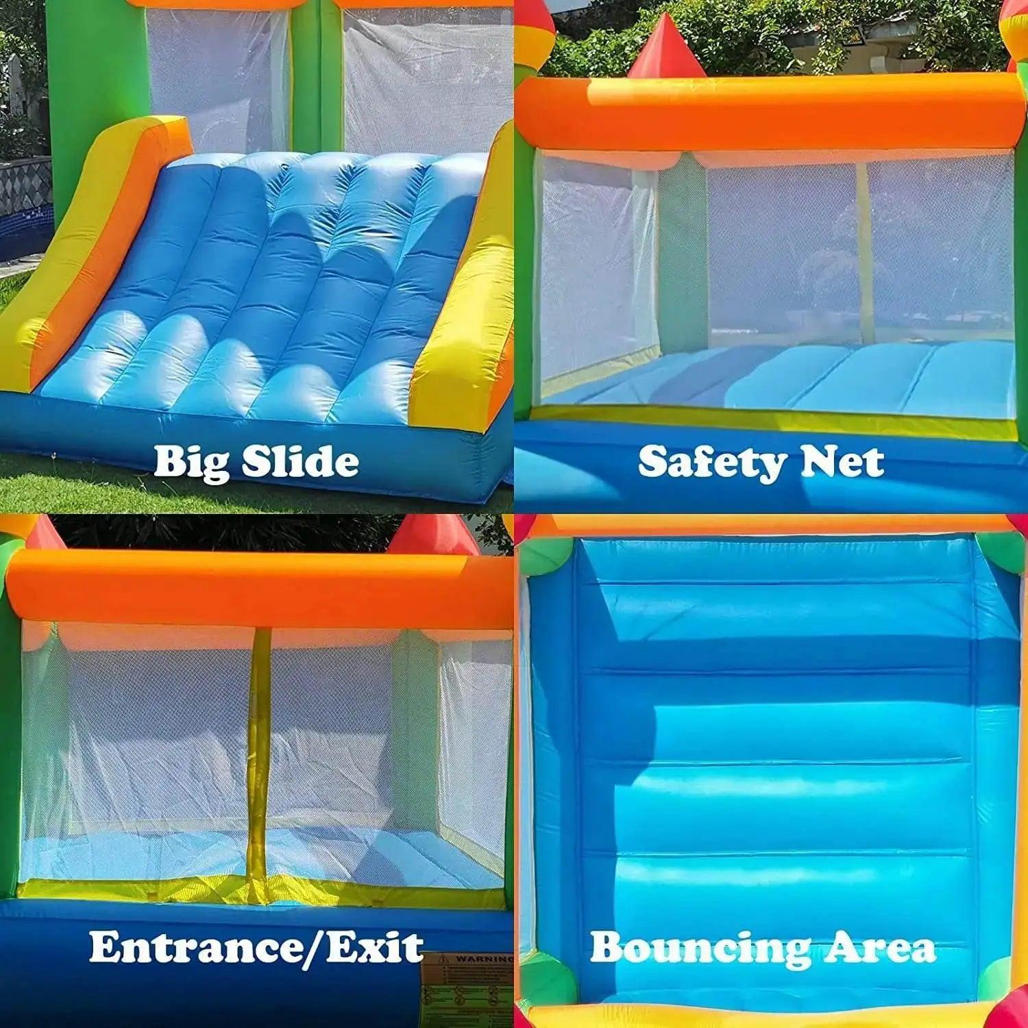  Outdoor Inflatable Bounce House with Slide 12x9x8ft for Kids Aged 5-12 - Includes Blower for Indoor and Backyard Fun -  ToylandEU™