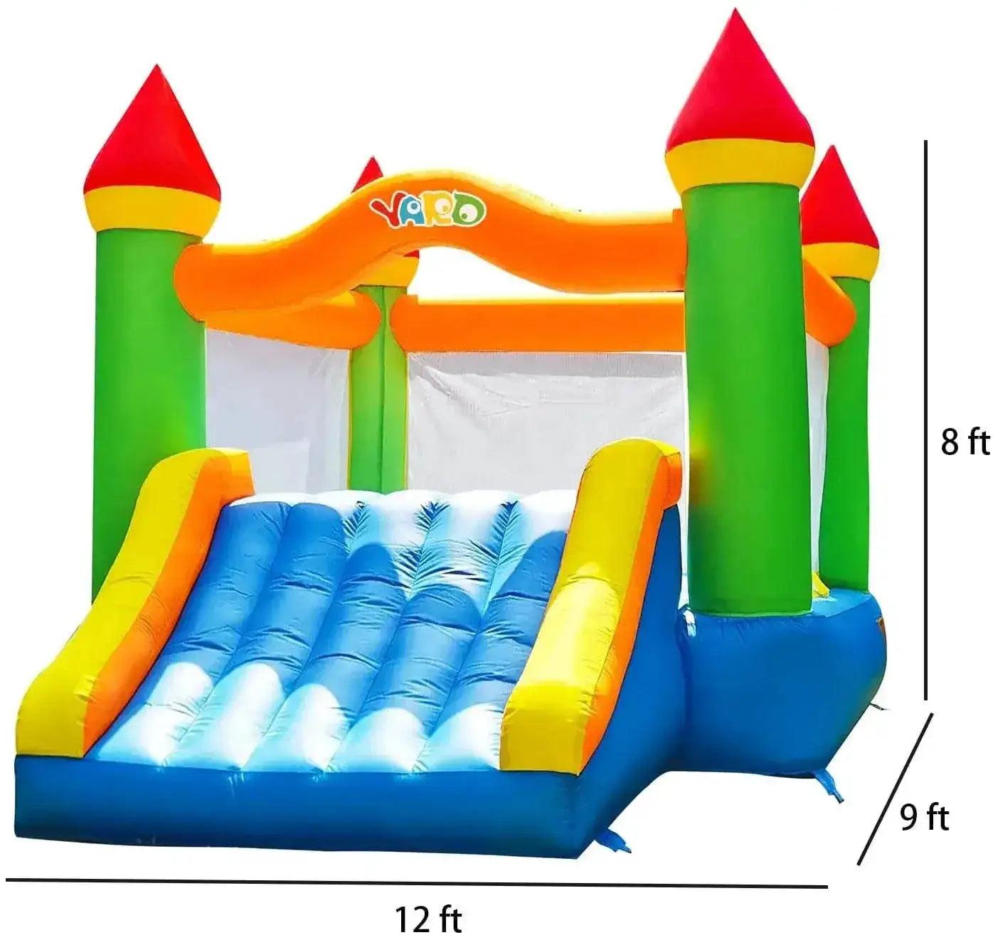  Outdoor Inflatable Bounce House with Slide 12x9x8ft for Kids Aged 5-12 - Includes Blower for Indoor and Backyard Fun -  ToylandEU™