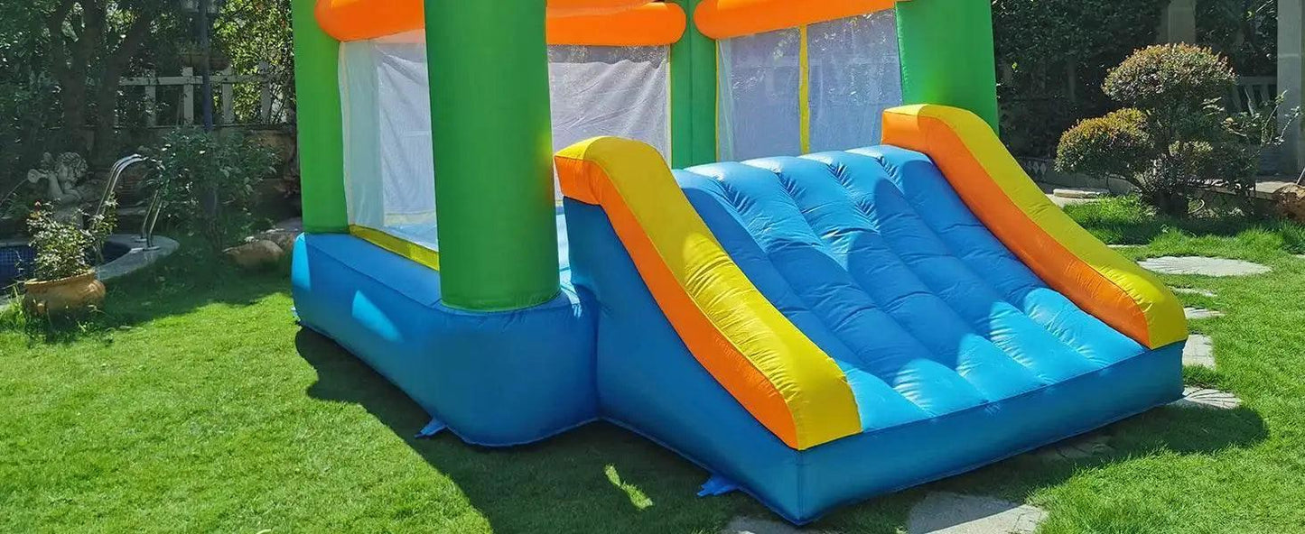  Outdoor Inflatable Bounce House with Slide 12x9x8ft for Kids Aged 5-12 - Includes Blower for Indoor and Backyard Fun -  ToylandEU™