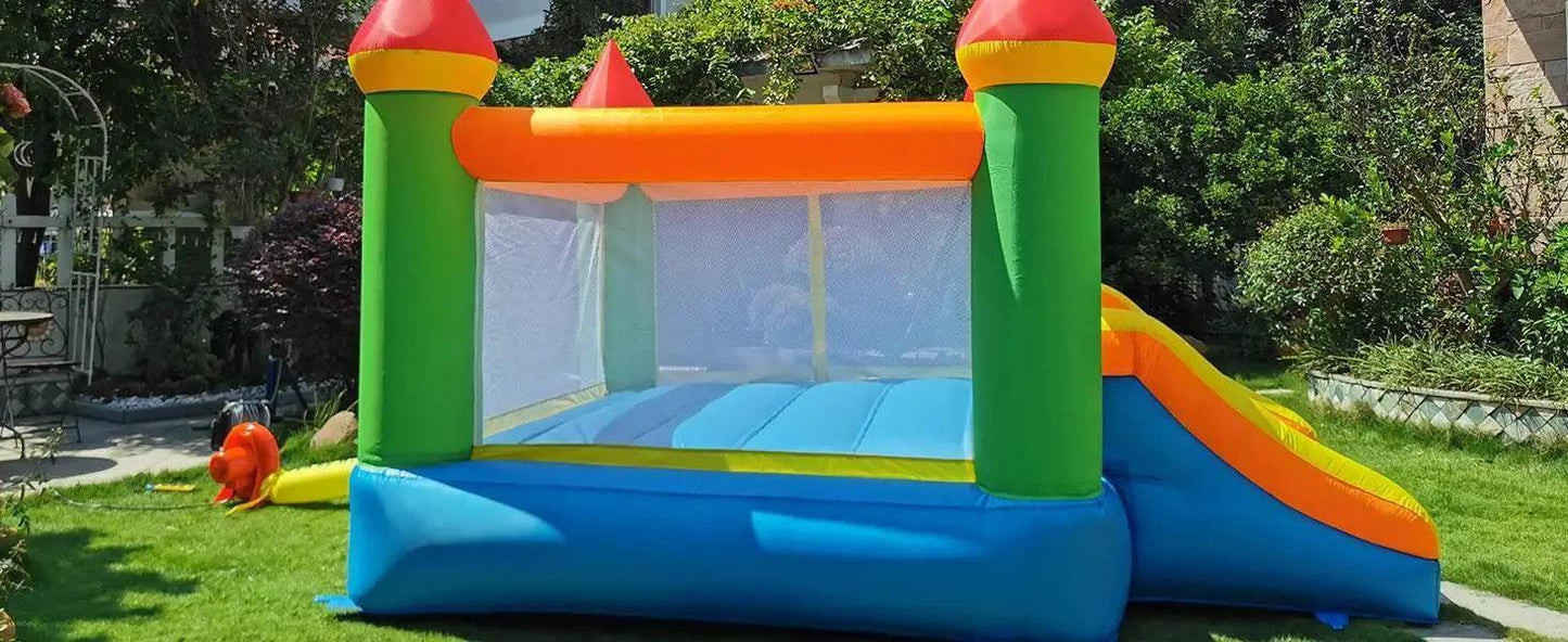 Outdoor Inflatable Bounce House with Slide 12x9x8ft for Kids Aged 5-12 - Includes Blower for Indoor and Backyard Fun -  ToylandEU™