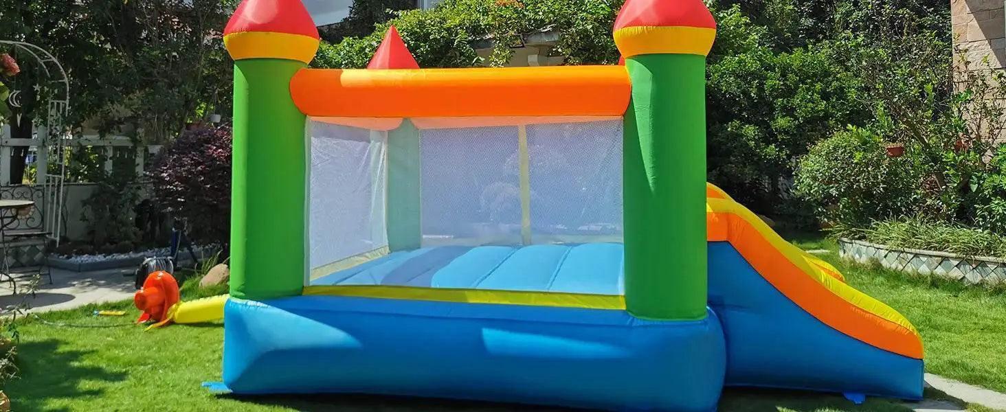  Outdoor Inflatable Bounce House with Slide 12x9x8ft for Kids Aged 5-12 - Includes Blower for Indoor and Backyard Fun -  ToylandEU™