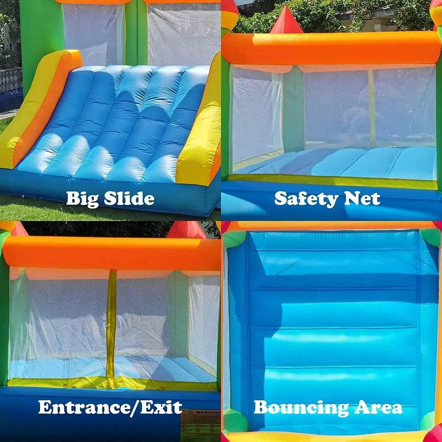  Outdoor Inflatable Bounce House with Slide 12x9x8ft for Kids Aged 5-12 - Includes Blower for Indoor and Backyard Fun -  ToylandEU™