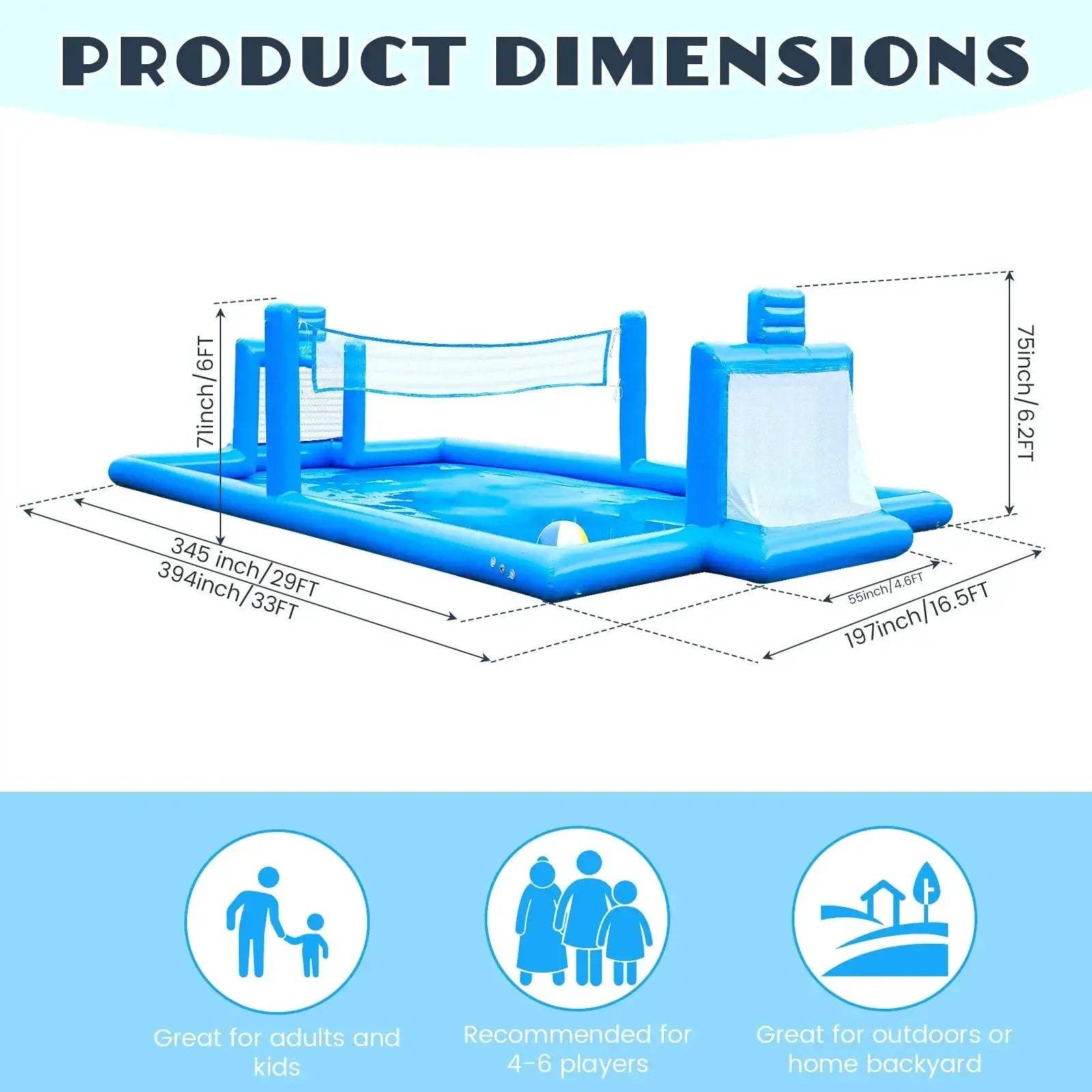 Outdoor Inflatable Sports Court 33 Feet All In One Arena - ToylandEU