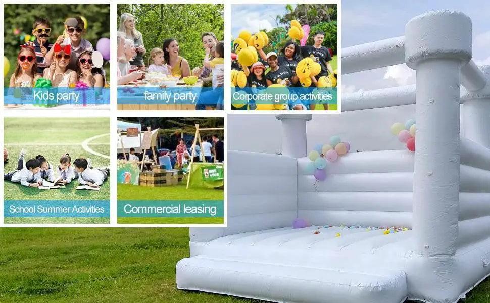  Outdoor Inflatable White Bounce House PVC Inflatable Castle -  ToylandEU™