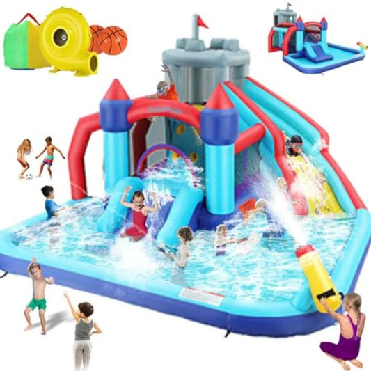  Outdoor Water Slide Bounce House With Climbing Wall -  ToylandEU™