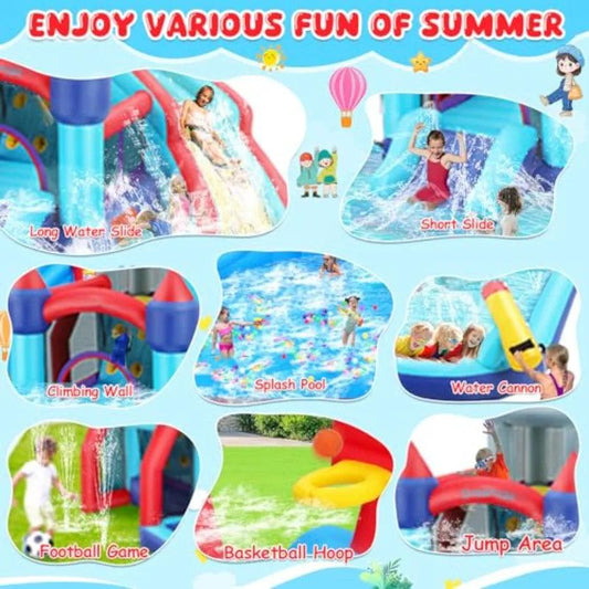  Outdoor Water Slide Bounce House With Climbing Wall -  ToylandEU™
