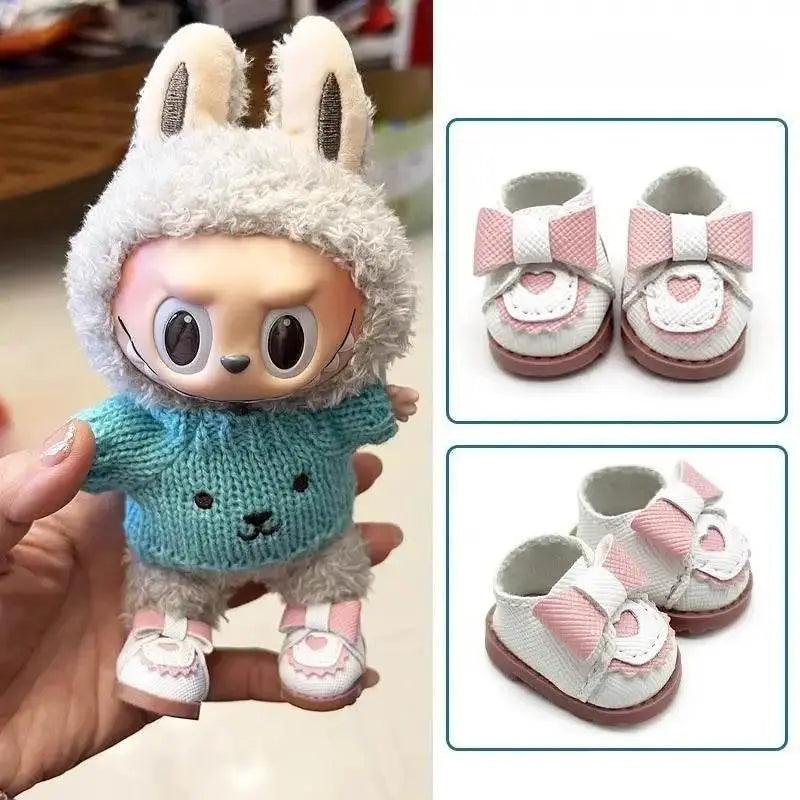  For 10cm Cotton Doll Princess Leather Shoes BJD Accessories 3.8cm Color Matching Shoes for 15-17cm Labubu Outfit -  ToylandEU™