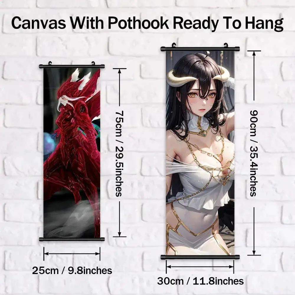 Overlord Anime Canvas Wall Art Hanging Scrolls Vibrant Print - ToylandEU