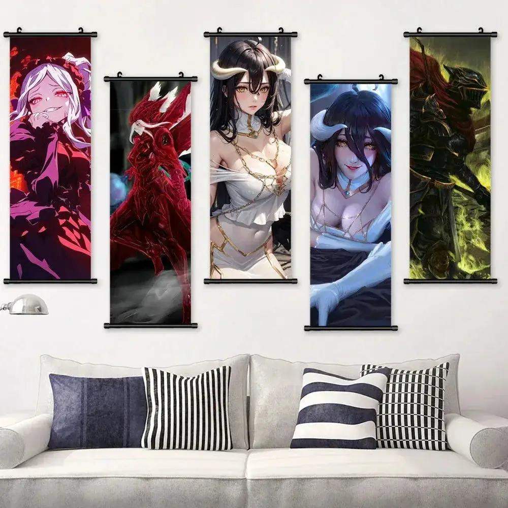 Overlord Anime Canvas Wall Art Hanging Scrolls Vibrant Print - ToylandEU