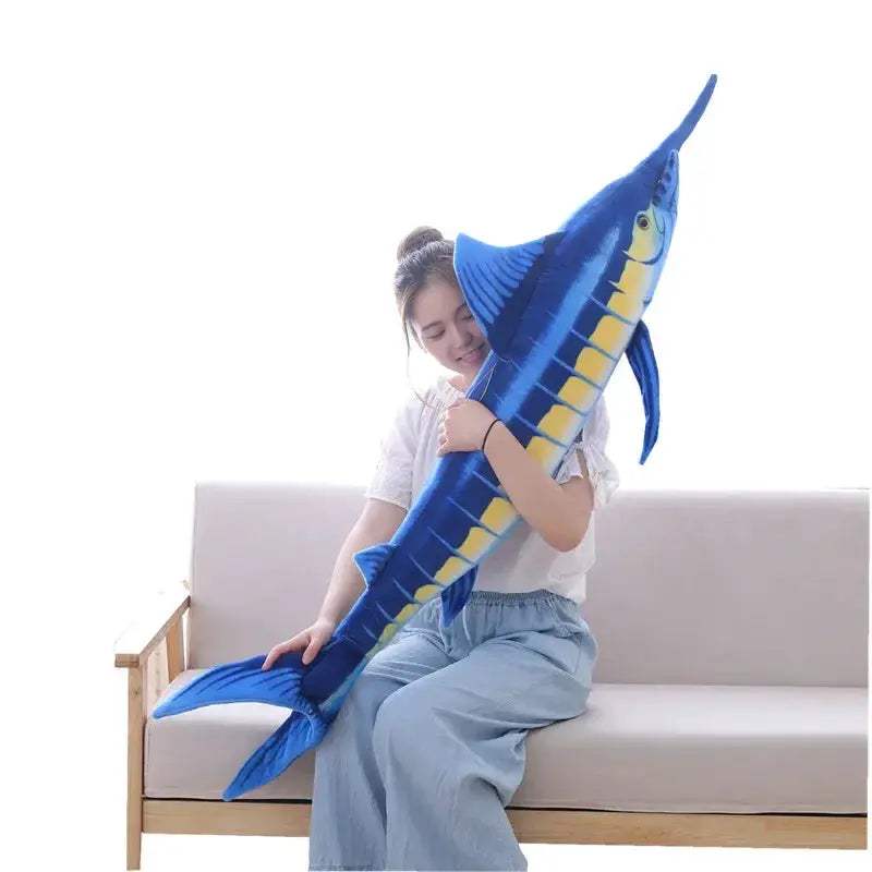 Oversized Blue Marlin Plush Toy Ultra Soft Gift Ready - ToylandEU
