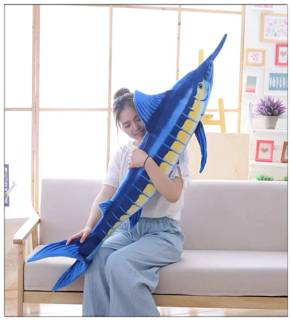 Oversized Blue Marlin Plush Toy Ultra Soft Gift Ready - ToylandEU