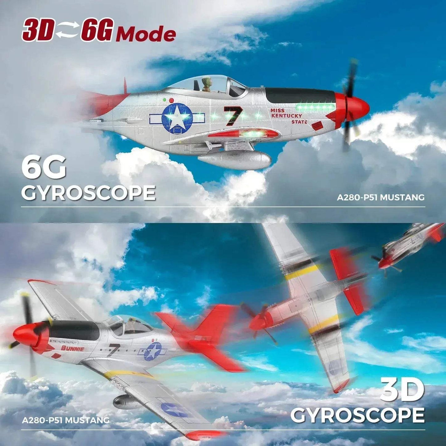 P51 Mustang RC Plane With Lights And Brushless Motor - ToylandEU