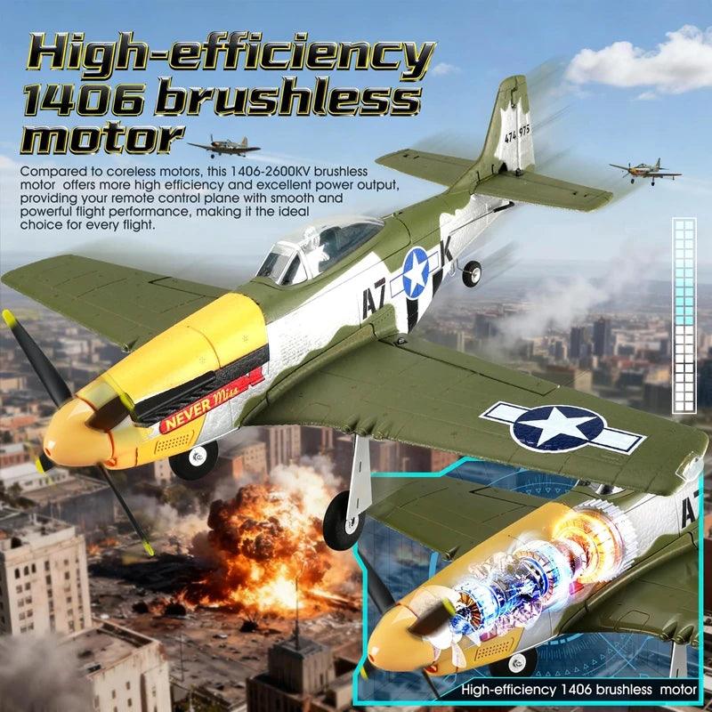 P51D Mustang Rc Plane | 5 Channel Brushless | Toylandeu