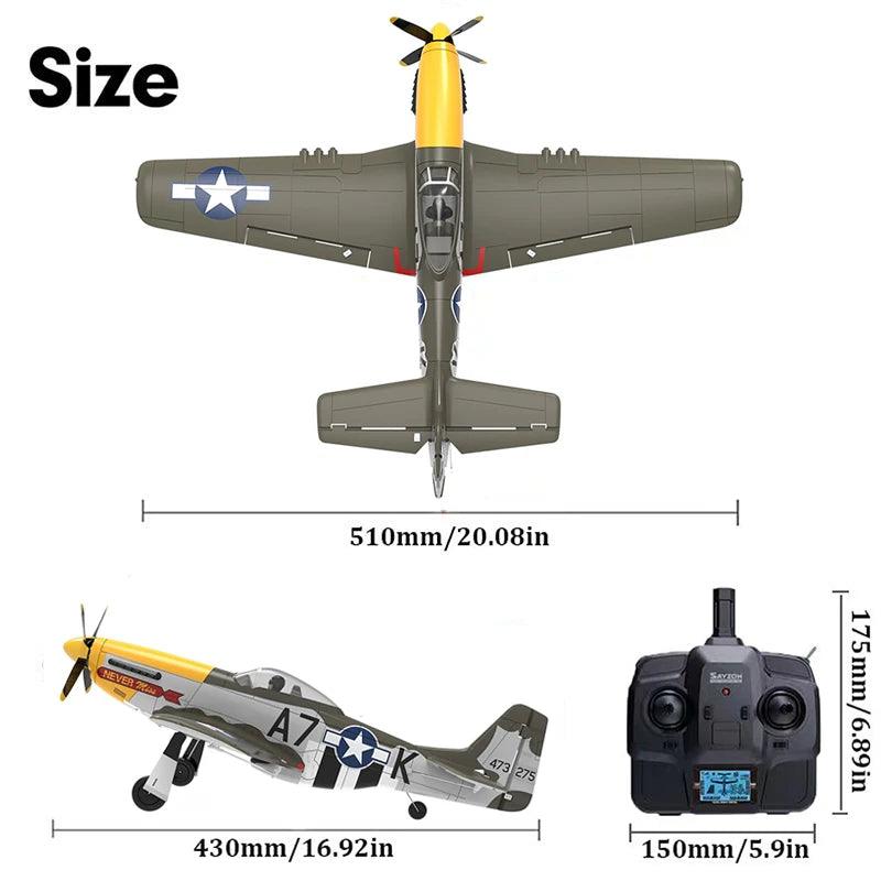 P51D Mustang Rc Plane | 5 Channel Brushless | Toylandeu