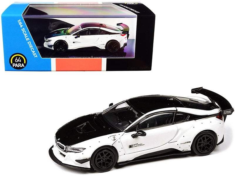 Diecast Model Car | Bmw I8 Liberty Walk Kit | 1/64 Scale | White And Black