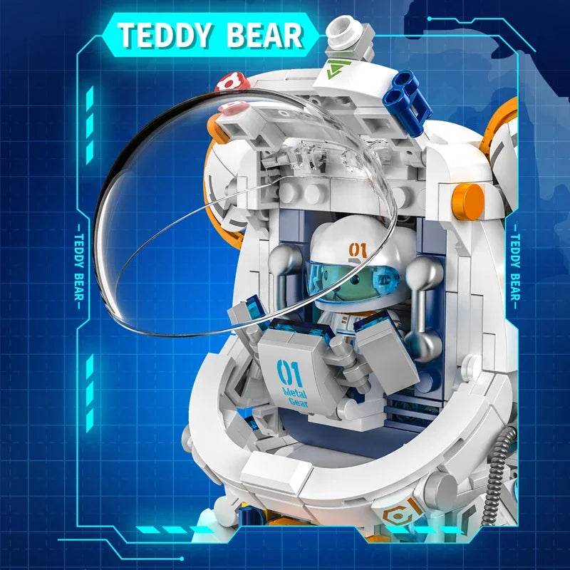 PANLOS Astronaut Teddy Bear Building Blocks Toys with LED - ToylandEU