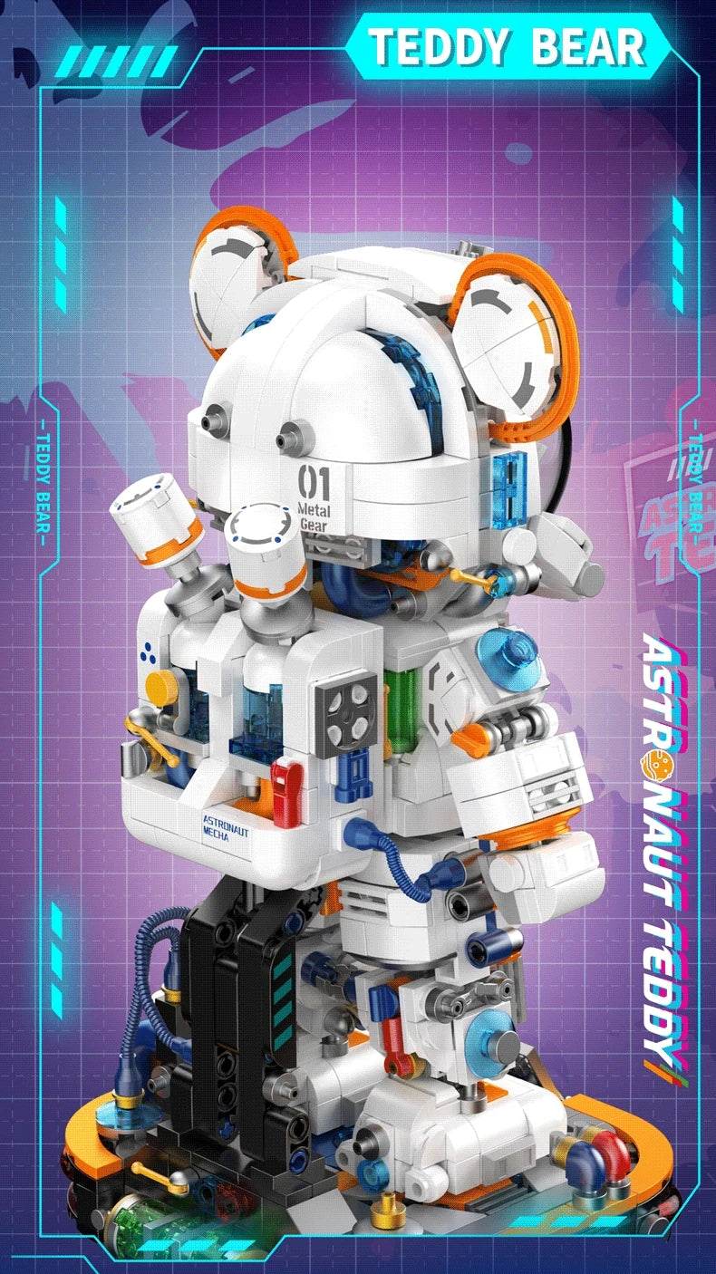 PANLOS Astronaut Teddy Bear Building Blocks Toys with LED - ToylandEU