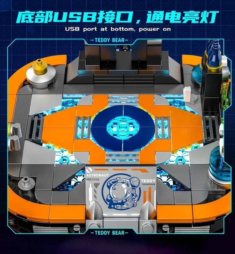 PANLOS Astronaut Teddy Bear Building Blocks Toys with LED - ToylandEU