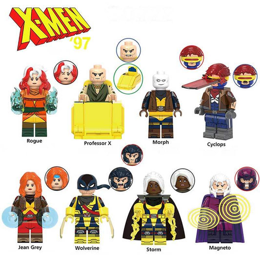 X Men 97 Minifigures | Set Of Eight | Compatible Bricks | Collectible Display