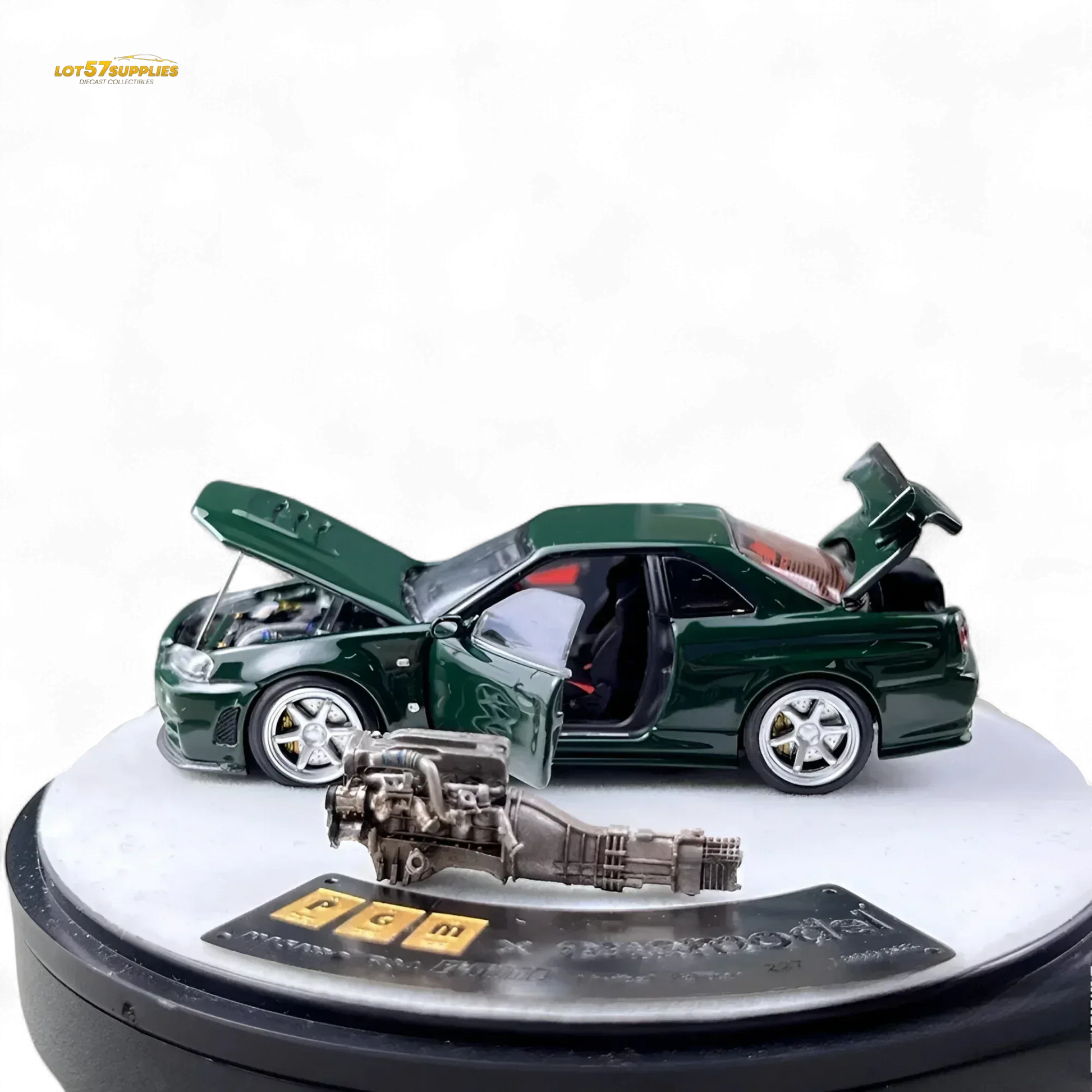 PGM Nissan GTR R34 Z-TUNE - British Green 1:64 Luxury Box 1:64 - ToylandEU
