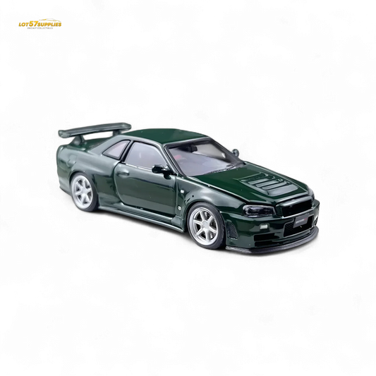  Nissan GTR R34 Diecast 1 64 PGM Z Tune British Green -  ToylandEU™